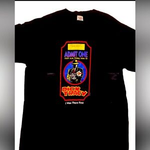Vtg Dick Tracy Opening Night Midnight Screening Promo Tshirt Single Stitch XL